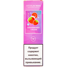 Вейп Vaporlax Mate 800 тяг Strawberry Ice Cream Клубника Мороженое Одноразовый