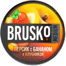 Смесь Brusko 50 гр Medium Персик с бананом и клубникой (кальянная без табака)