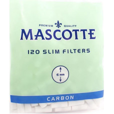Фильтры для самокруток MASCOTTE Slim Filters Carbon 6 мм 120 шт