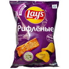 Чипсы Lays Рифленные Лосось Сливочный соус 140 гр