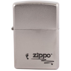 Зажигалка Zippo 205 Footprints Satin Chrome Бензиновая