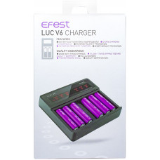 Зарядное устройство Efest LUC V6 LCD + автомобильный адаптер (для всех типов аккумуляторов)