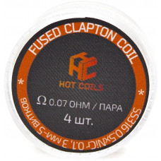 Спираль Hot Coils 4 шт Fused Clapton Coil SS316 Ni 0.07 Ом/пара (0.5x0.1)