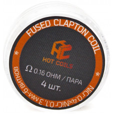 Спираль Hot Coils 4 шт Fused Clapton Coil Ni 0.16 Ом/пара (0.4x0.1)