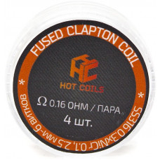 Спираль Hot Coils 4 шт Fused Clapton Coil SS316 Ni 0.16 Ом/пара (0.3x0.1)