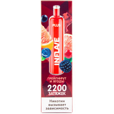Вейп INFLAVE Plus 2200 тяг Грейпфрут и Ягоды 2% Одноразовый 1000 mAh