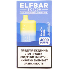 Вейп Elf Bar BC4000 Лимон Мята 20 мг 650 mAh Одноразовый