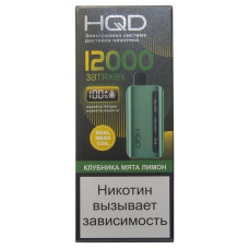 Вейп HQD GLAZE 12000 Клубника Мята Лимон Одноразовый