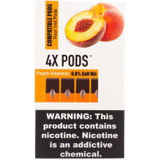 Картриджи 4X PODS Peach Madness 4 шт 1 мл 68 мг (совмещается с JUUL)