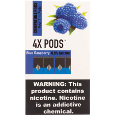 Картриджи 4X PODS Blue Raspberry 4 шт 1 мл 68 мг (совмещается с JUUL)