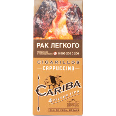 Сигариллы Cariba Filter Tips Cappuccino (Капучино) с мундштуком 4 шт
