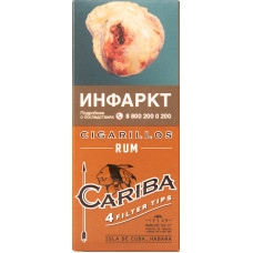Сигариллы Cariba Filter Tips Rum (Ром) с мундштуком 4 шт