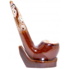 Трубка курительная KITE Керамика Капучино с подставкой L=10 см