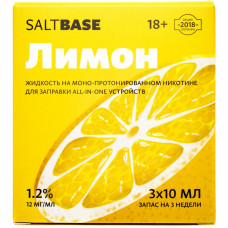 Жидкость Saltbase 3x10 мл Лимон 12 мг/мл