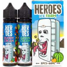 Жидкость Heroes 2x60 мл Ice Farm: Ruddy Cream Green Cream 0 мг/мл