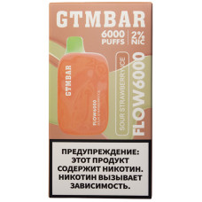 Вейп GTMBAR Flow 6000 Sour Strawberry Ice Клубника Лед Одноразовый GTM Bar