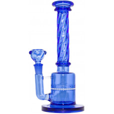 Бонг стекло Спираль с Перколятором Синий h=280мм Light Blue TY65-NR60