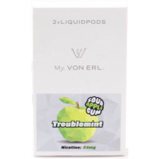 Картриджи Von Erl Frisco Troublemint Sour Apple Gum 24 мг/мл (Жвачка со вкусом сочного яблока) 2шт