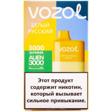 Вейп Vozol Alien 3000 тяг Белый русский 2% Одноразовый