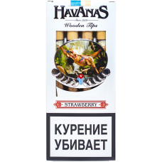 Сигариллы HAVANAS Tips Strawberry (Клубника) с мундштуком 4 шт