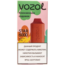 Вейп Vozol Star 6000 тяг Клюквенная содовая 2% Одноразовый