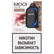 Вейп MOOI Atlas 15000 тяг Табак Вишня 2% 11 мл 650 mAh Одноразовый