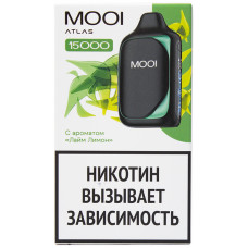 Вейп MOOI Atlas 15000 тяг Лайм Лимон 2% 11 мл 650 mAh Одноразовый