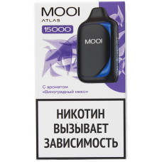 Вейп MOOI Atlas 15000 тяг Виноградный микс 2% 11 мл 650 mAh Одноразовый