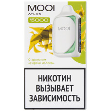 Вейп MOOI Atlas 15000 тяг Персик Яблоко 2% 11 мл 650 mAh Одноразовый