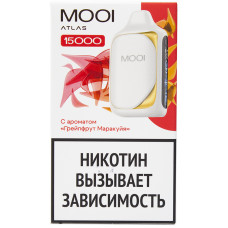 Вейп MOOI Atlas 15000 тяг Грейпфрут Маракуйя 2% 11 мл 650 mAh Одноразовый