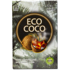Уголь Eco Coco 72 куб Кокосовый 1 кг 25 мм