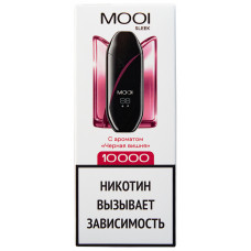 Вейп MOOI Sleek 10000 тяг Черная Вишня 2% 10 мл 500 mAh Одноразовый