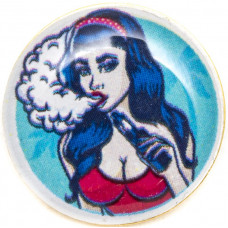 Значок Алиса Vape на Цанге Круг 17 мм Металлический