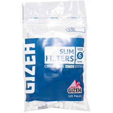 Фильтры для самокруток GIZEH Slim Filters Charcoal 6 мм 120 шт